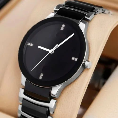 Luxury Minimalist Black Analog Watch